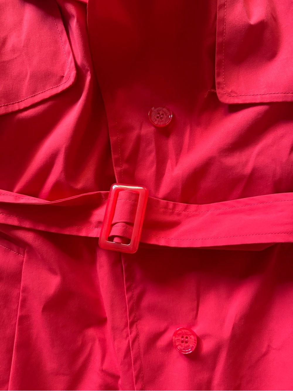 kate spade Vibrant Red Trench Coat with Belt - Picture 5 of 5